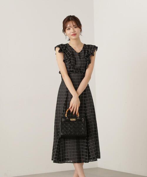 PROPORTION BODY DRESSING（プロポーションボディドレッシング）の「モノトーンシアーチェックフレアスカート / 1213220601（スカート・レディース・ブラック/ブラック系その他/ホワイト系その他・SMALL/MEDIUM）」の5枚目の写真