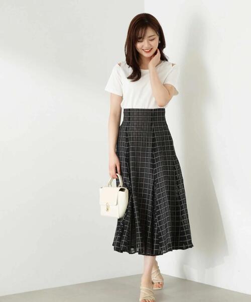 PROPORTION BODY DRESSING（プロポーションボディドレッシング）の「モノトーンシアーチェックフレアスカート / 1213220601（スカート・レディース・ブラック/ブラック系その他/ホワイト系その他・SMALL/MEDIUM）」の12枚目の写真