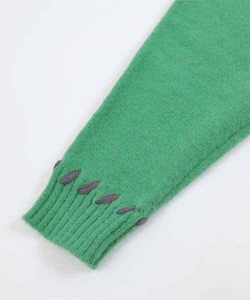 miette（ミエット）の「配色ｽﾃｯﾁｵｰﾊﾞｰｻｲｽﾞﾆｯﾄ（ニット/セーター・レディース・ピンク/グリーン/ブラック/アイボリー・FREE）」の11枚目の写真