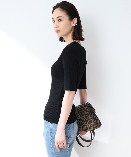 INDIVI(インディヴィ)の「◆【洗える/日本製】リネン混ニットトップス(ニット/セーター・レディース・ブルー/ブラック/ライトグレー/ダークブラウン・05/38)」の10枚目の写真