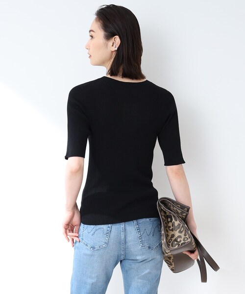 INDIVI(インディヴィ)の「◆【洗える/日本製】リネン混ニットトップス(ニット/セーター・レディース・ブルー/ブラック/ライトグレー/ダークブラウン・05/38)」の11枚目の写真