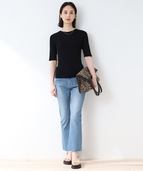 INDIVI(インディヴィ)の「◆【洗える/日本製】リネン混ニットトップス(ニット/セーター・レディース・ブルー/ブラック/ライトグレー/ダークブラウン・05/38)」の21枚目の写真