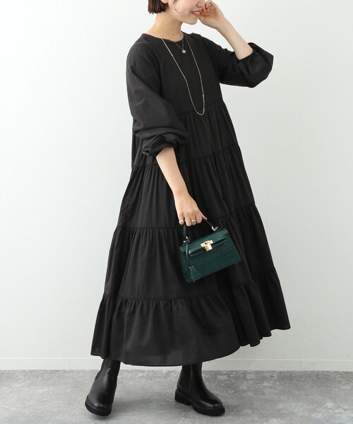SLOBE IENA コットンシルクティアードワンピース SLOBE IENA（スローブイエナ）の「コットンシルクティアード