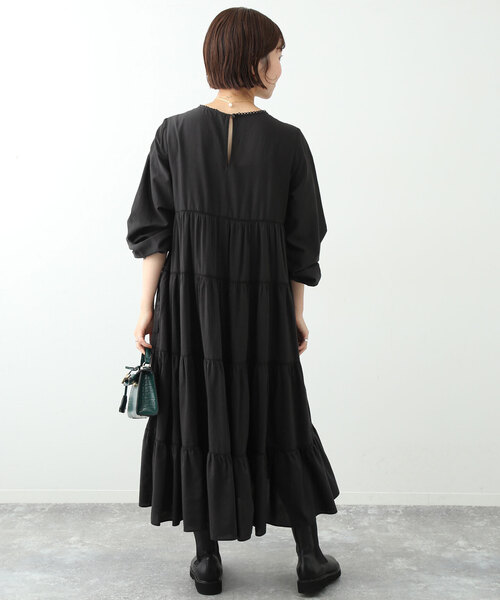 SLOBE IENA コットンシルクティアードワンピース SLOBE IENA（スローブイエナ）の「コットンシルクティアード