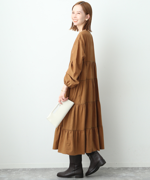 SLOBE IENA（スローブイエナ）の「コットンシルクティアードワンピース