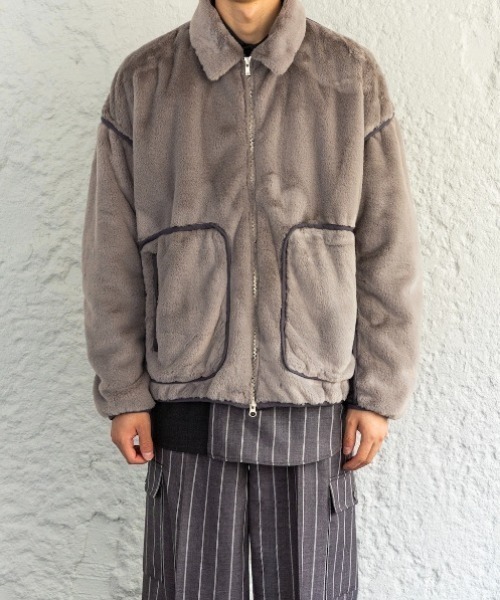 Enharmonic TAVERN（エンハーモニックタヴァーン）の「Fur blouson（ブルゾン・メンズ・ベージュ/グレー・44/46/48）」の3枚目の写真