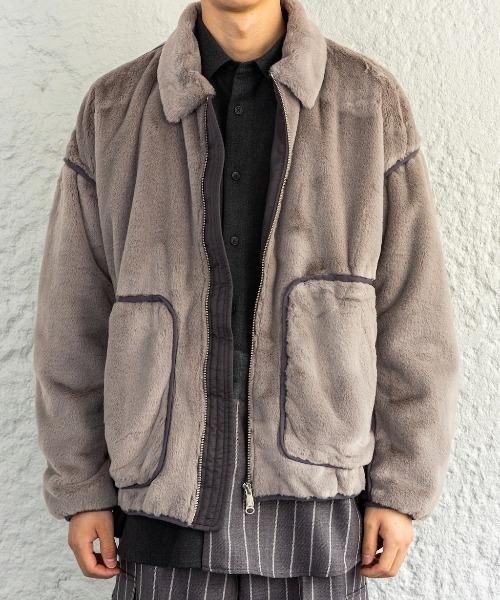 Enharmonic TAVERN（エンハーモニックタヴァーン）の「Fur blouson（ブルゾン・メンズ・ベージュ/グレー・44/46/48）」の4枚目の写真