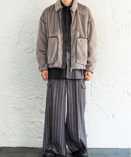 Enharmonic TAVERN（エンハーモニックタヴァーン）の「Fur blouson（ブルゾン・メンズ・ベージュ/グレー・44/46/48）」の6枚目の写真