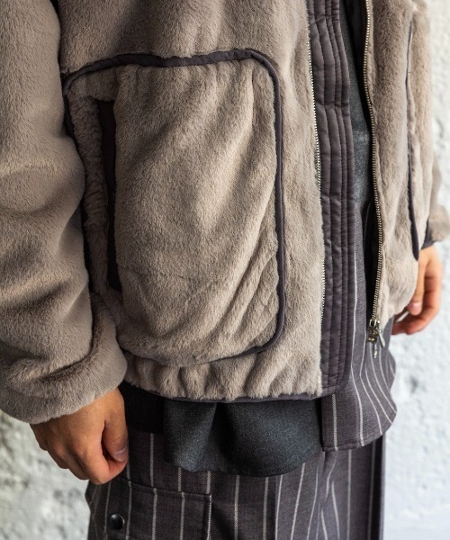 Enharmonic TAVERN（エンハーモニックタヴァーン）の「Fur blouson（ブルゾン・メンズ・ベージュ/グレー・44/46/48）」の7枚目の写真