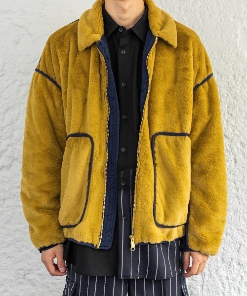 Enharmonic TAVERN（エンハーモニックタヴァーン）の「Fur blouson（ブルゾン・メンズ・ベージュ/グレー・44/46/48）」の12枚目の写真