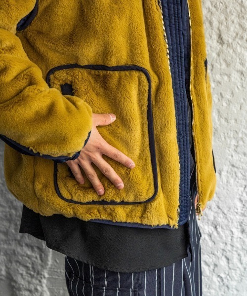 Enharmonic TAVERN（エンハーモニックタヴァーン）の「Fur blouson（ブルゾン・メンズ・ベージュ/グレー・44/46/48）」の15枚目の写真