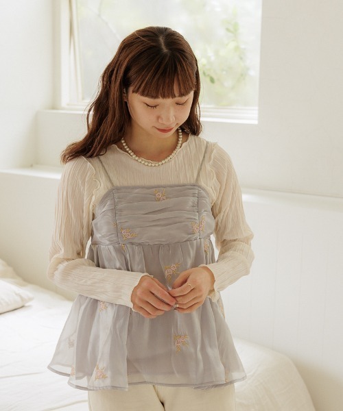 flower（フラワー）の「ドロップショートネックレス（ネックレス・レディース・ホワイト・FREE）」の7枚目の写真