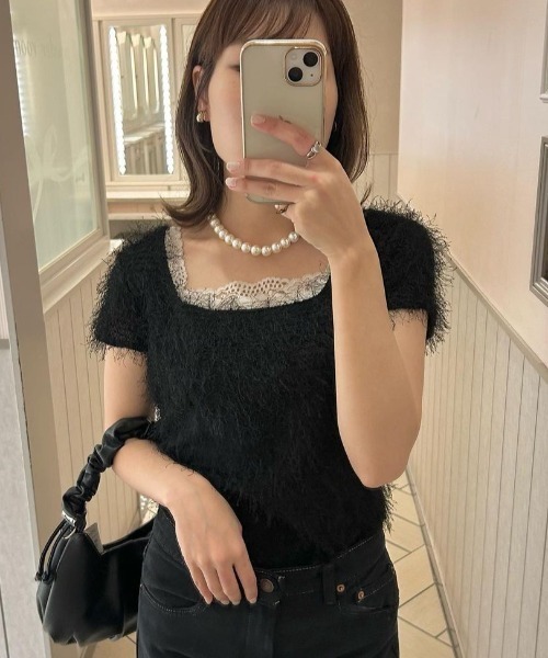 flower（フラワー）の「ドロップショートネックレス（ネックレス・レディース・ホワイト・FREE）」の14枚目の写真