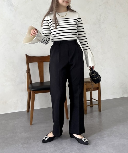 prose verse（プロズヴェール）の「スリムラインひざ下ストレートパンツ（スラックス・レディース・ブラック/グレイッシュベージュ/ネイビー・MEDIUM/LARGE/MP/LP）」の10枚目の写真