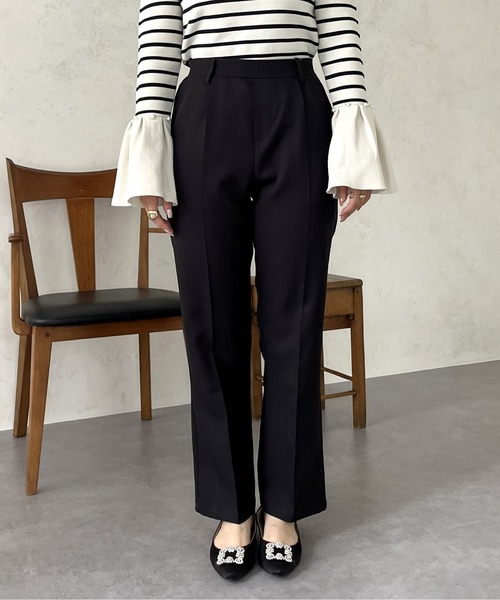 prose verse（プロズヴェール）の「スリムラインひざ下ストレートパンツ（スラックス・レディース・ブラック/グレイッシュベージュ/ネイビー・MEDIUM/LARGE/MP/LP）」の12枚目の写真