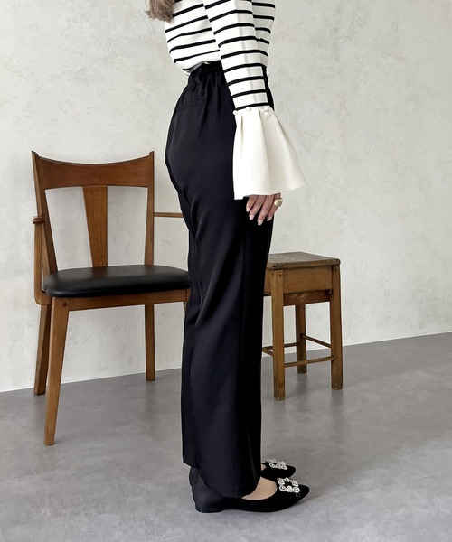 prose verse（プロズヴェール）の「スリムラインひざ下ストレートパンツ（スラックス・レディース・ブラック/グレイッシュベージュ/ネイビー・MEDIUM/LARGE/MP/LP）」の13枚目の写真
