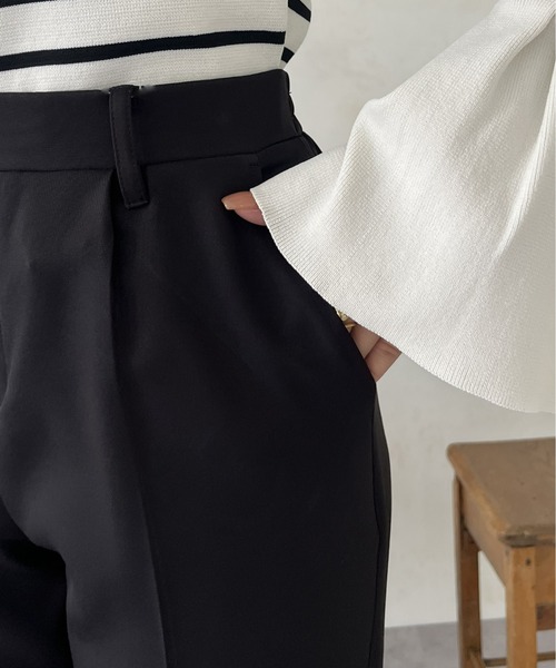 prose verse（プロズヴェール）の「スリムラインひざ下ストレートパンツ（スラックス・レディース・ブラック/グレイッシュベージュ/ネイビー・MEDIUM/LARGE/MP/LP）」の17枚目の写真