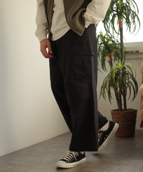 SENSE OF PLACE by URBAN RESEARCH（センスオブプレイスバイアーバンリサーチ）の「ウォッシュドカーゴワイドパンツ（その他パンツ・メンズ・ブラック/オリーブ・MEDIUM/LARGE）」の7枚目の写真