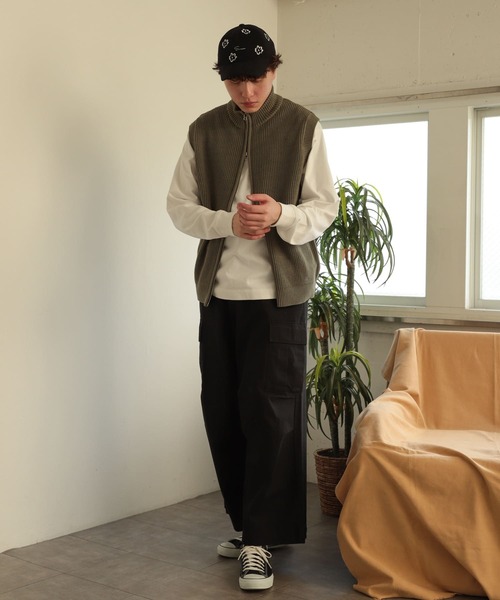 SENSE OF PLACE by URBAN RESEARCH（センスオブプレイスバイアーバンリサーチ）の「ウォッシュドカーゴワイドパンツ（その他パンツ・メンズ・ブラック/オリーブ・MEDIUM/LARGE）」の8枚目の写真