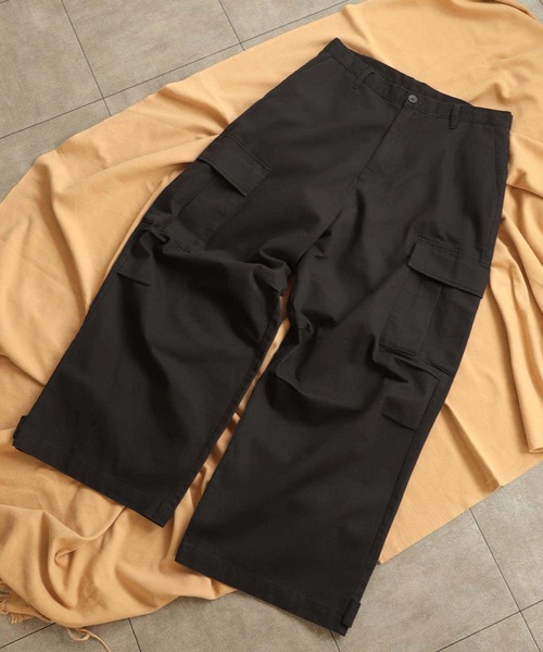 SENSE OF PLACE by URBAN RESEARCH（センスオブプレイスバイアーバンリサーチ）の「ウォッシュドカーゴワイドパンツ（その他パンツ・メンズ・ブラック/オリーブ・MEDIUM/LARGE）」の14枚目の写真