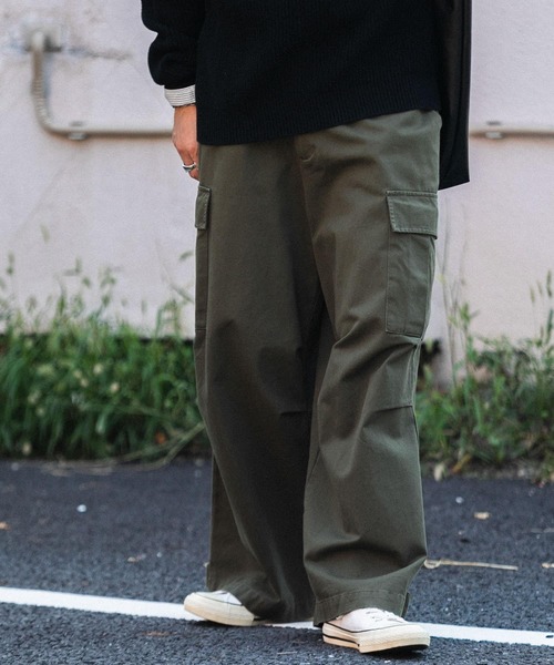 SENSE OF PLACE by URBAN RESEARCH（センスオブプレイスバイアーバンリサーチ）の「ウォッシュドカーゴワイドパンツ（その他パンツ・メンズ・ブラック/オリーブ・MEDIUM/LARGE）」の15枚目の写真
