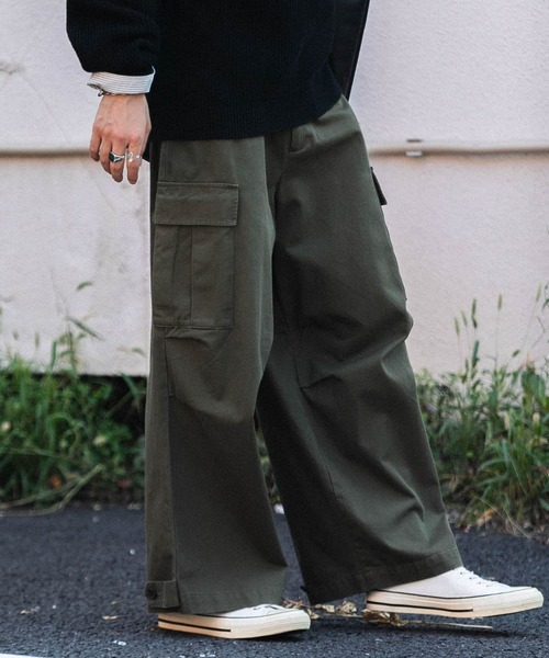 SENSE OF PLACE by URBAN RESEARCH（センスオブプレイスバイアーバンリサーチ）の「ウォッシュドカーゴワイドパンツ（その他パンツ・メンズ・ブラック/オリーブ・MEDIUM/LARGE）」の16枚目の写真