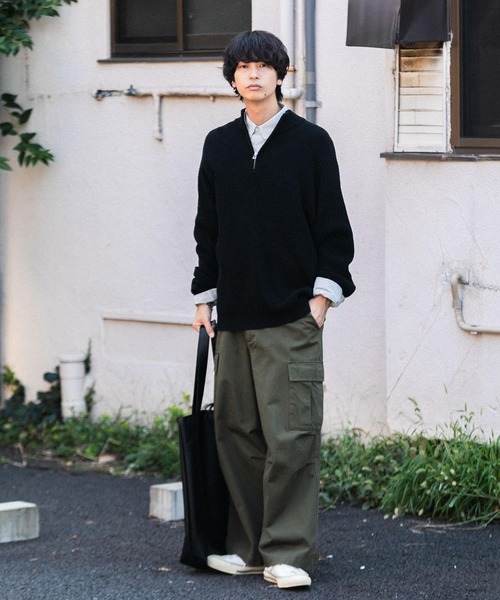 SENSE OF PLACE by URBAN RESEARCH（センスオブプレイスバイアーバンリサーチ）の「ウォッシュドカーゴワイドパンツ（その他パンツ・メンズ・ブラック/オリーブ・MEDIUM/LARGE）」の17枚目の写真