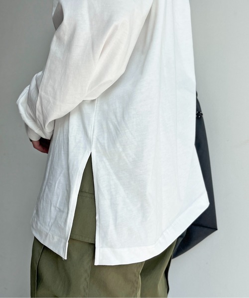 ロンT出品しました T/C 裾サイドZIP ロング丈カットソー（Tシャツ/カットソー