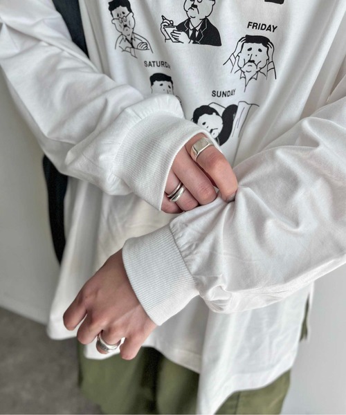 ロンT出品しました 長袖tシャツ メンズ ロンt 白 tシャツ ジャケットインナー 乳首