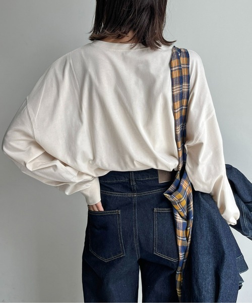 CPCM(シーピーシーエム)の「7daysおじさんロンT(Tシャツ/カットソー・レディース・ブラック/オフホワイト/アイボリー・FREE)」の5枚目の写真