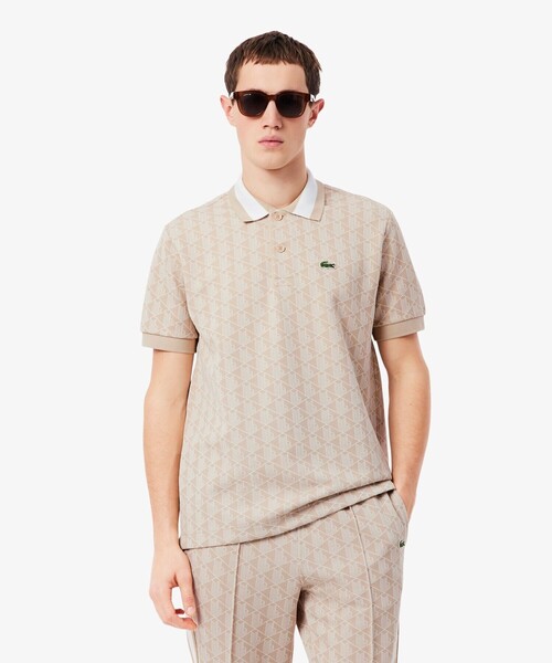 LACOSTE(ラコステ)の「モノグラムジャカード半袖ポロシャツ(ポロシャツ・メンズ・ダークグリーン/ネイビー/レッド/ライトブルー/グリーン/ベージュ/ブルー/ブラック/グレイッシュブルー/ブラウン/アーミー/グレー/ライトベージュ/アクア・5/6/4/3/2)」の5枚目の写真