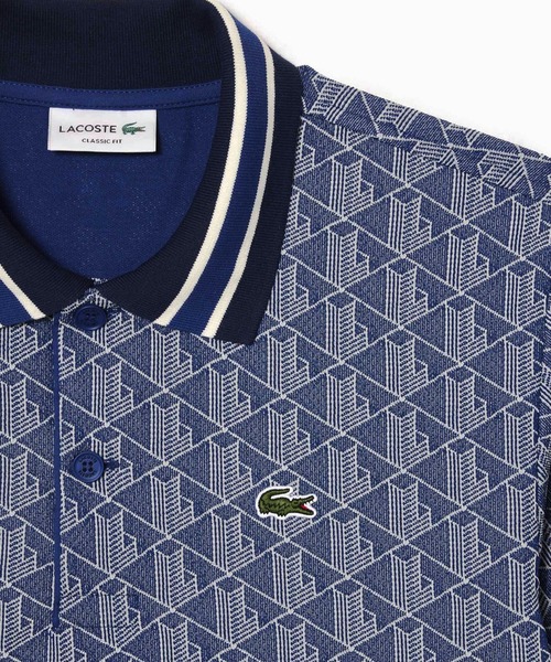 モノグラムジャカード半袖ポロシャツ（ポロシャツ）｜LACOSTE