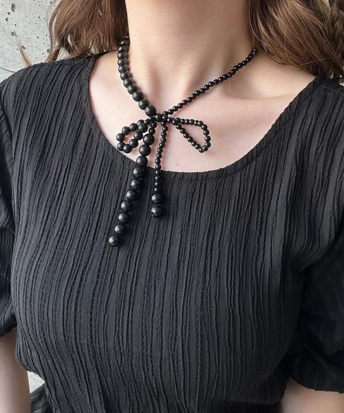 cuorequal（クオレコール）の「リボンパールネックレス（ネックレス・レディース・ホワイト/ブラック・FREE）」の11枚目の写真