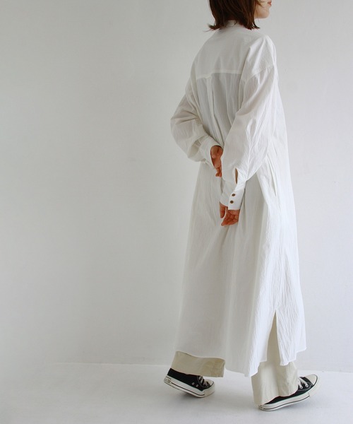 Crisp（クリスプ）の「プレイフルロングシャツワンピース（ワンピース・レディース・ベージュ/マスタード/ホワイト・FREE）」の10枚目の写真