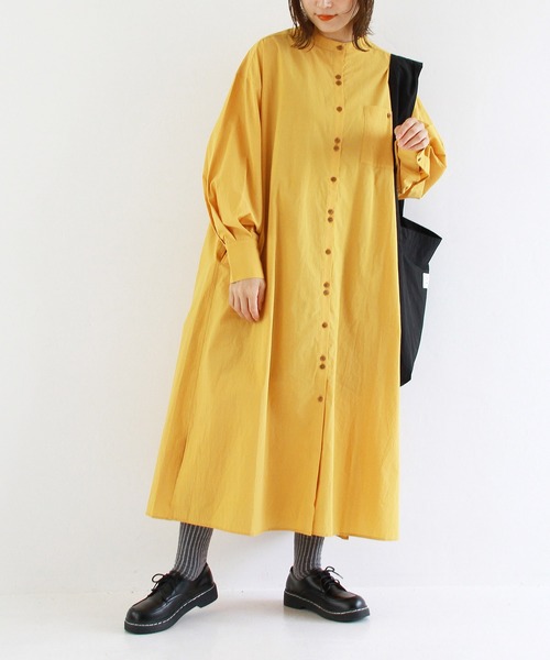 Crisp（クリスプ）の「プレイフルロングシャツワンピース（ワンピース・レディース・ベージュ/マスタード/ホワイト・FREE）」の13枚目の写真