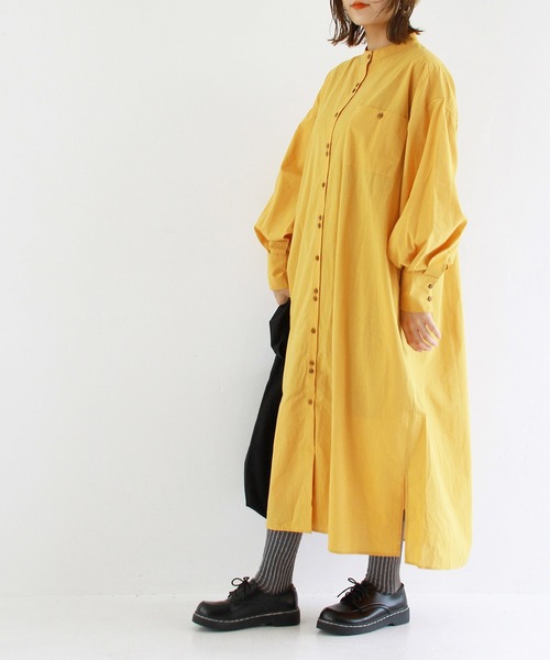 Crisp（クリスプ）の「プレイフルロングシャツワンピース（ワンピース・レディース・ベージュ/マスタード/ホワイト・FREE）」の14枚目の写真