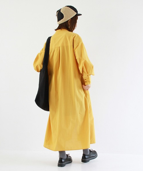 Crisp（クリスプ）の「プレイフルロングシャツワンピース（ワンピース・レディース・ベージュ/マスタード/ホワイト・FREE）」の15枚目の写真