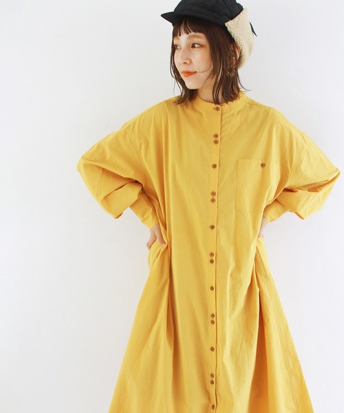 Crisp（クリスプ）の「プレイフルロングシャツワンピース（ワンピース・レディース・ベージュ/マスタード/ホワイト・FREE）」の16枚目の写真