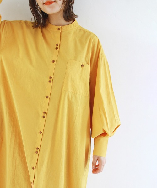 Crisp（クリスプ）の「プレイフルロングシャツワンピース（ワンピース・レディース・ベージュ/マスタード/ホワイト・FREE）」の17枚目の写真