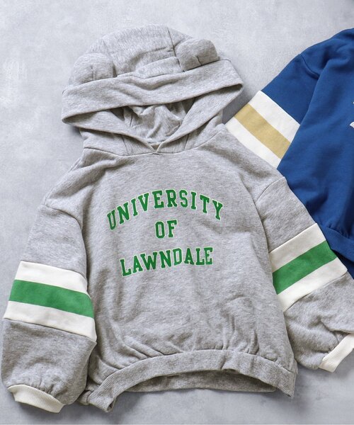 apres les cours(アプレレクール)の「アニマルカレッジパーカー(パーカー・キッズ・ブルー/グレー・80/120/100/130/110/90)」の2枚目の写真