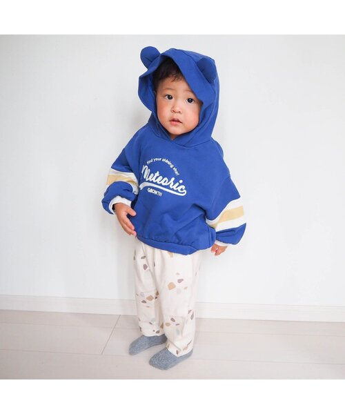 apres les cours(アプレレクール)の「アニマルカレッジパーカー(パーカー・キッズ・ブルー/グレー・80/120/100/130/110/90)」の4枚目の写真