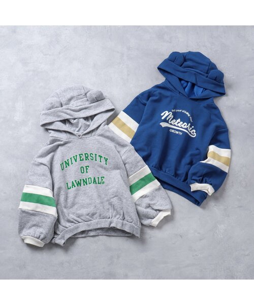 apres les cours(アプレレクール)の「アニマルカレッジパーカー(パーカー・キッズ・ブルー/グレー・80/120/100/130/110/90)」の6枚目の写真