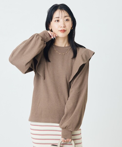 FREAK'S STORE(フリークスストア)の「限定展開 ハニカム 袖フリル トップス(Tシャツ/カットソー・レディース・オフホワイト/ブラック/オレンジ/ブラウン系その他/グリーン・フリ-)」の19枚目の写真