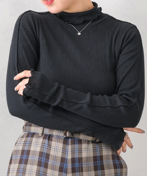 RETRO GIRL（レトロガール）の「ランダムテレコインナー（Tシャツ/カットソー・レディース・ホワイト/ブルー/イエロー/ブラック・FREE）」の3枚目の写真