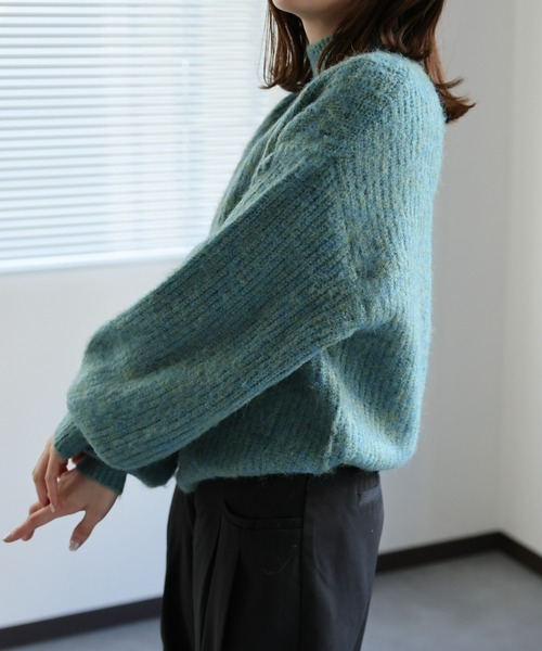 sakishimatokyo(サキシマトーキョー)の「MIXカラー ハイネックプルオーバー(ニット/セーター・レディース・ブラック/ブラウン/アイボリー/グリーン・FREE)」の4枚目の写真