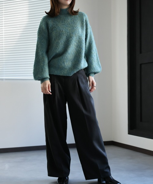 sakishimatokyo(サキシマトーキョー)の「MIXカラー ハイネックプルオーバー(ニット/セーター・レディース・ブラック/ブラウン/アイボリー/グリーン・FREE)」の12枚目の写真