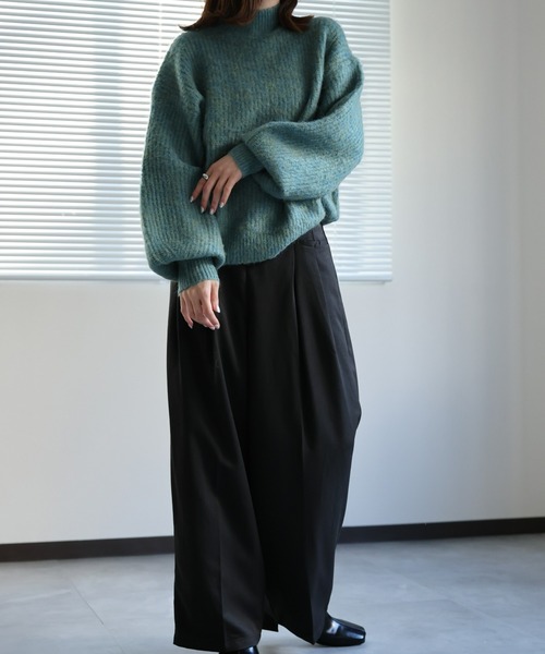sakishimatokyo(サキシマトーキョー)の「MIXカラー ハイネックプルオーバー(ニット/セーター・レディース・ブラック/ブラウン/アイボリー/グリーン・FREE)」の14枚目の写真