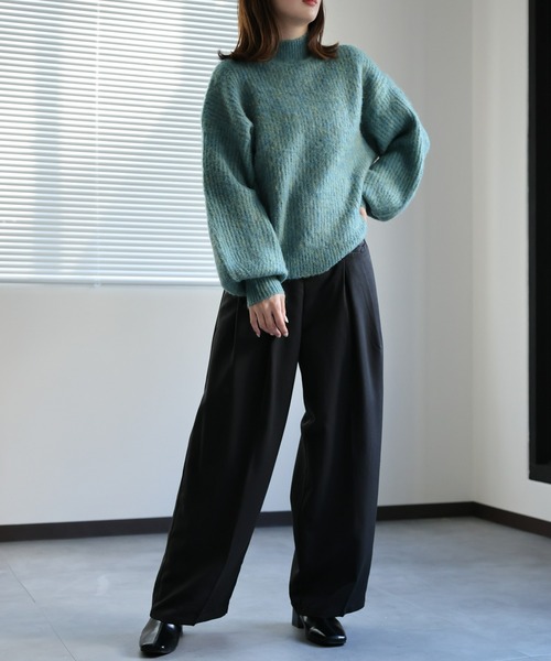 sakishimatokyo(サキシマトーキョー)の「MIXカラー ハイネックプルオーバー(ニット/セーター・レディース・ブラック/ブラウン/アイボリー/グリーン・FREE)」の15枚目の写真