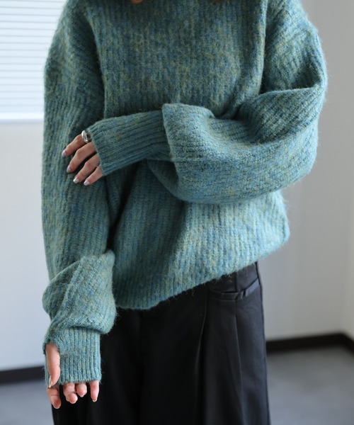 sakishimatokyo(サキシマトーキョー)の「MIXカラー ハイネックプルオーバー(ニット/セーター・レディース・ブラック/ブラウン/アイボリー/グリーン・FREE)」の19枚目の写真