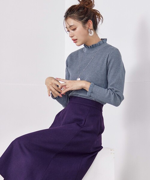 【洗える】ウール調フレアスカート（スカート）｜Tiaclasse（ティアクラッセ）